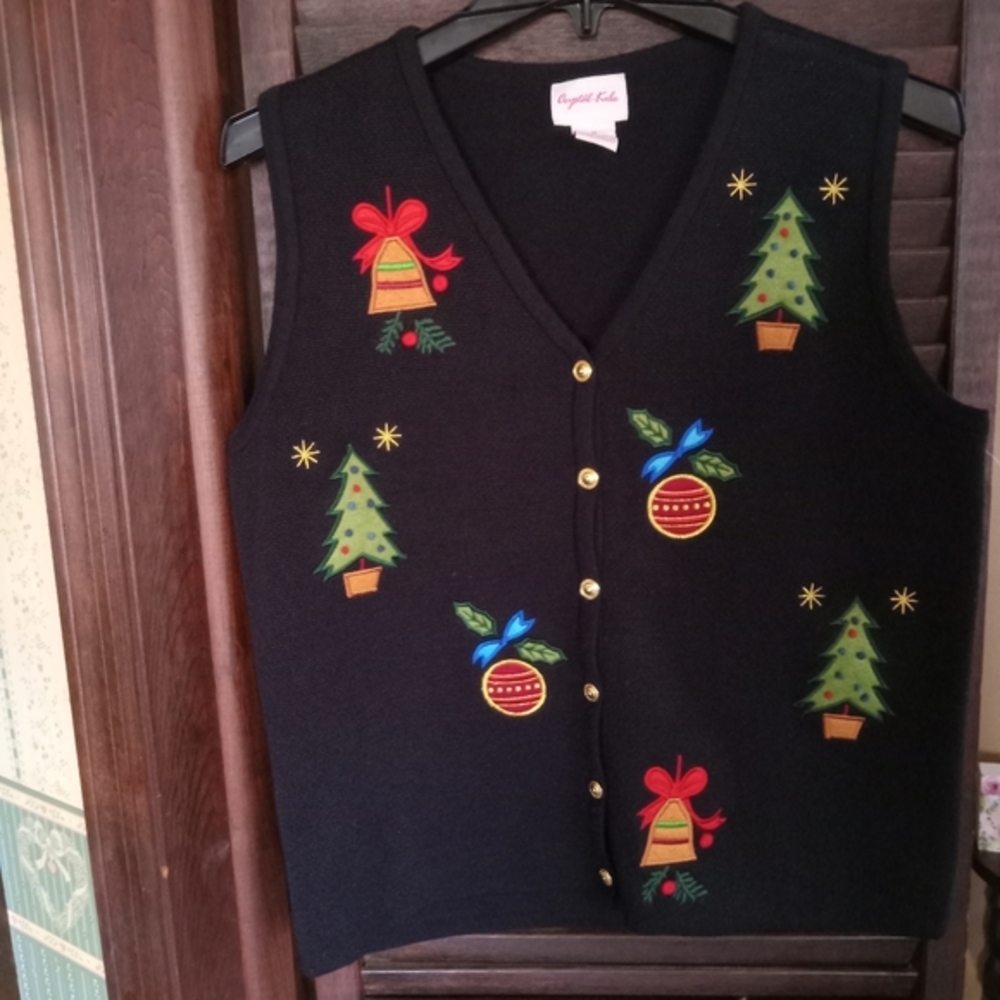 Crystal Kobe Holiday  black sweater vest
